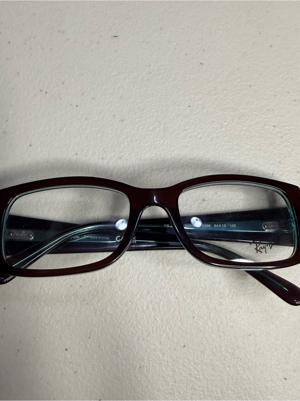 Preowned Ray Ban Miriam Rectangle Glasses Frames Clear Transparent Stock Lenses